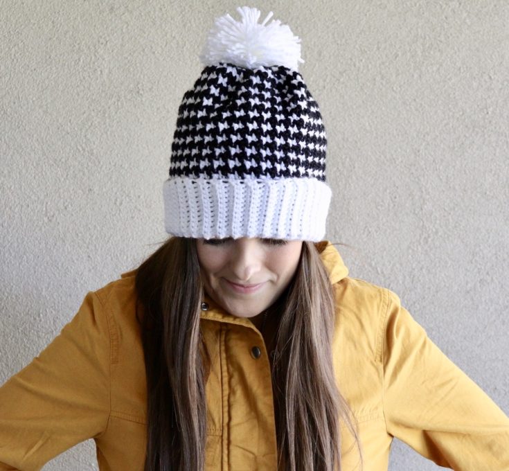Houndstooth Crochet Hat