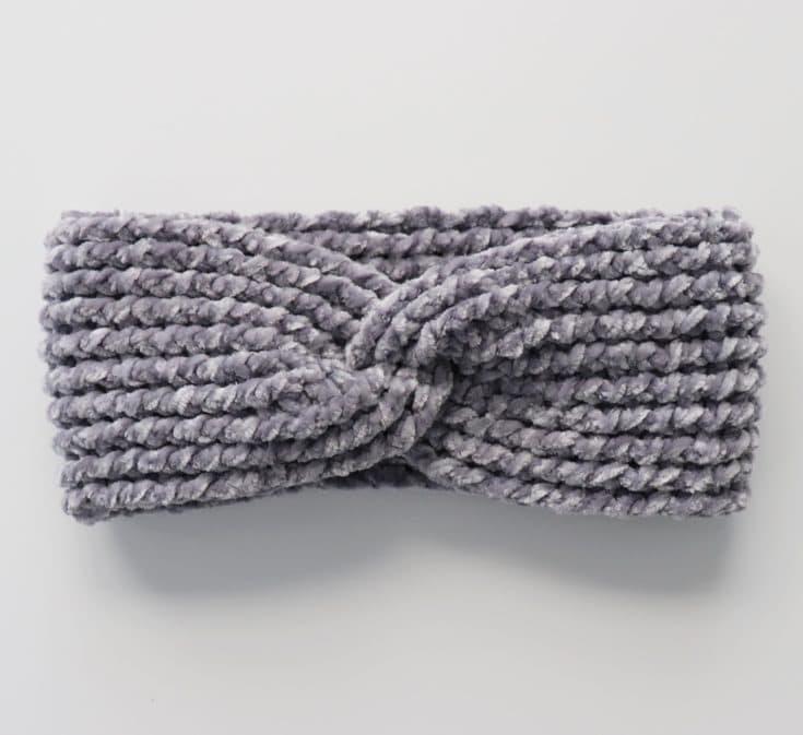 Crochet Ribbed Velvet Twist Headband