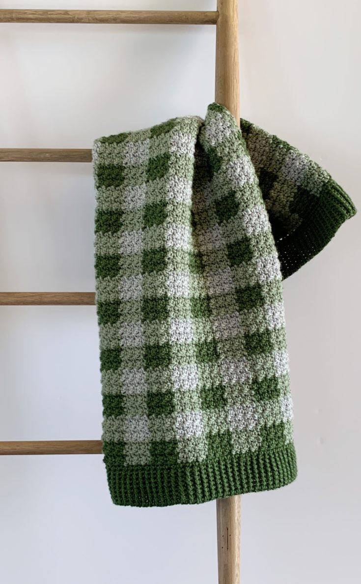 Green Gingham Baby Blanket