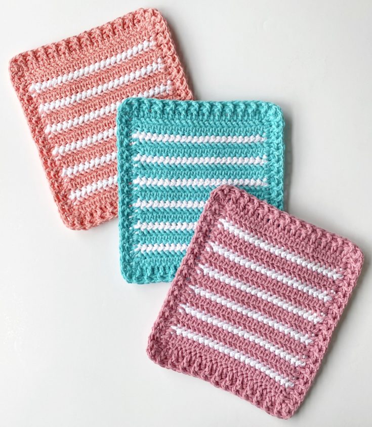 Crochet Spring Stripes Hot Pads