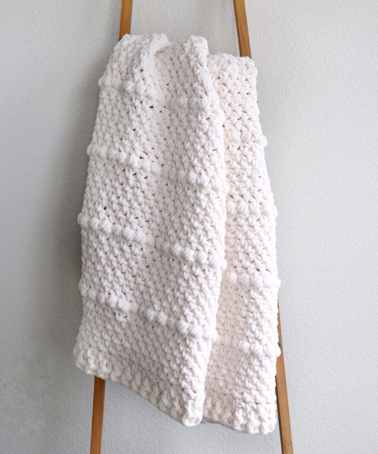 Crochet Chunky Moss and Puff Throw