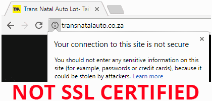 Non SSL certificate