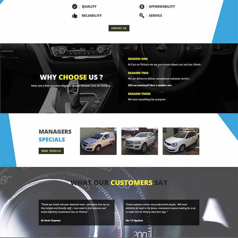 Web Design for Cars On Victoria