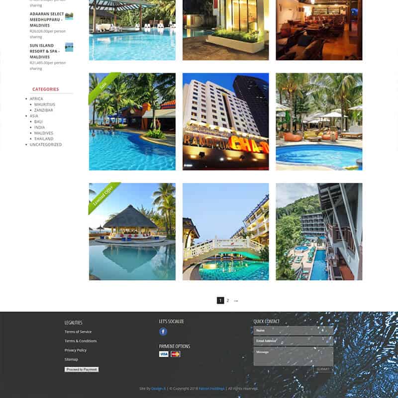 Web Design for Falcon Travel Consultants