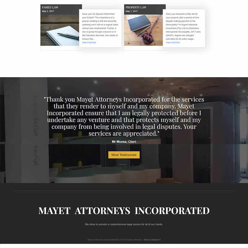 Web Design for Mayet Attorneys Incorporated by DEZIGN-IT