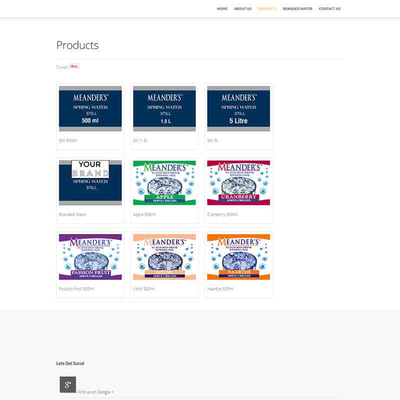 Web Design for Meanders Spring Water