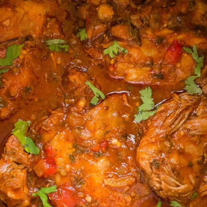 instant pot turkey thighs stew sprinkle with fresh cilantro