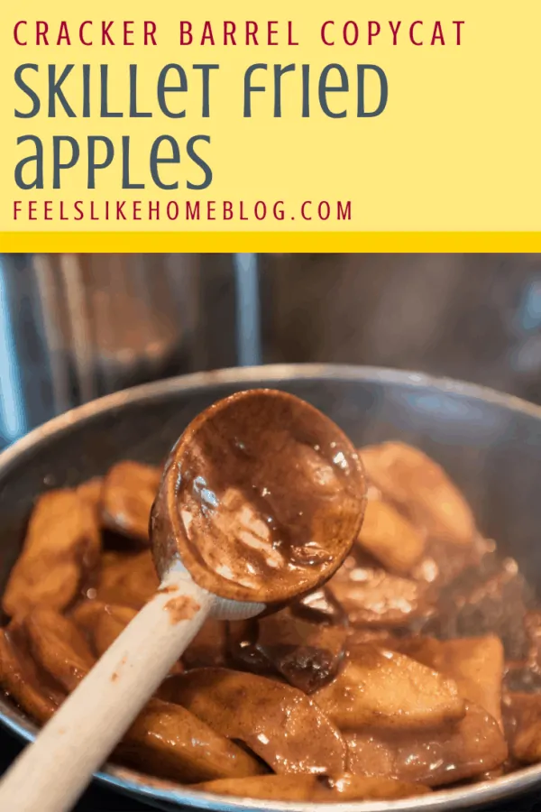 Simple and easy Cracker Barrel pan fried apples – This southern recipe uses cinnamon, butter, and brown sugar to make the best apples, way better than canned. Good for breakfast, brunch, or dessert. Great to top pancakes. Gluten free. Made in a skillet. Simple and easy Cracker Barrel pan fried apples - This southern recipe uses cinnamon, butter, and brown sugar to make the best apples, way better than canned. Good for breakfast, brunch, or dessert. Great to top pancakes. Gluten free. Made in a skillet.