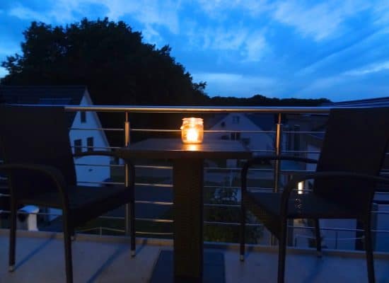 Fleesensee Ferienhaus Balkon Nacht
