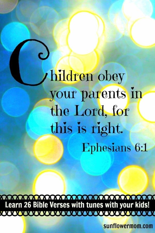 Ephesians 6:1 is the 3rd of 26 Bible Verses to help your child learn one bible verse for each letter of the alphabet. For each verse in the ABC Bible Verse series, there is a free printable and YouTube video to help you and your child learn 26 bible verses!