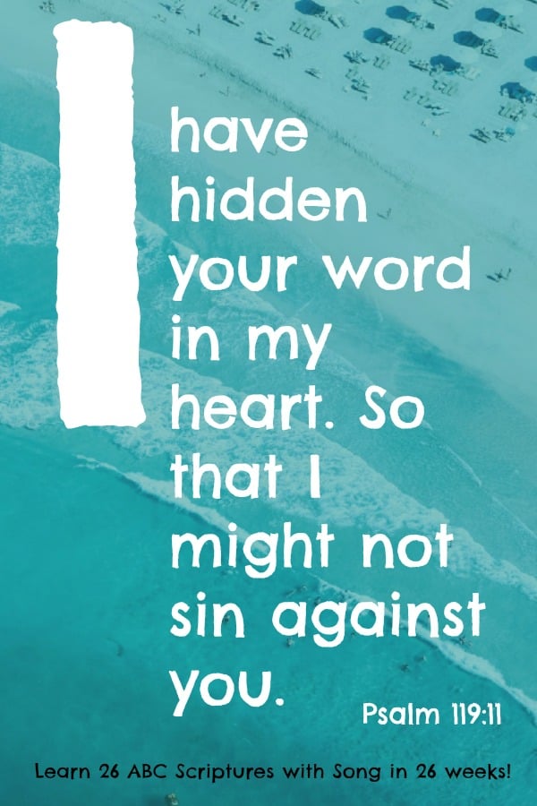 Everything you need to learn and teach Psalm 119:11 to your children. Free printable, lesson, and YouTube video. Join along in the ABC bible verse challenge - learn one Bible Verse for every letter of the alphabet. #jesus #bible #christian