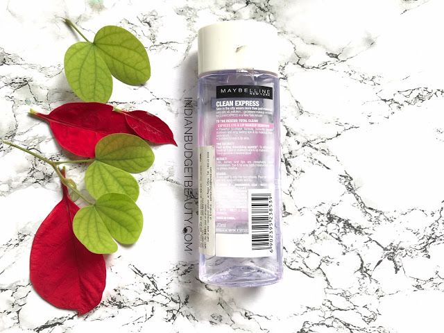 Maybelline Clean Express Total Clean Make Up Remover back Maybelline Clean Express Total Clean Makeup Remover