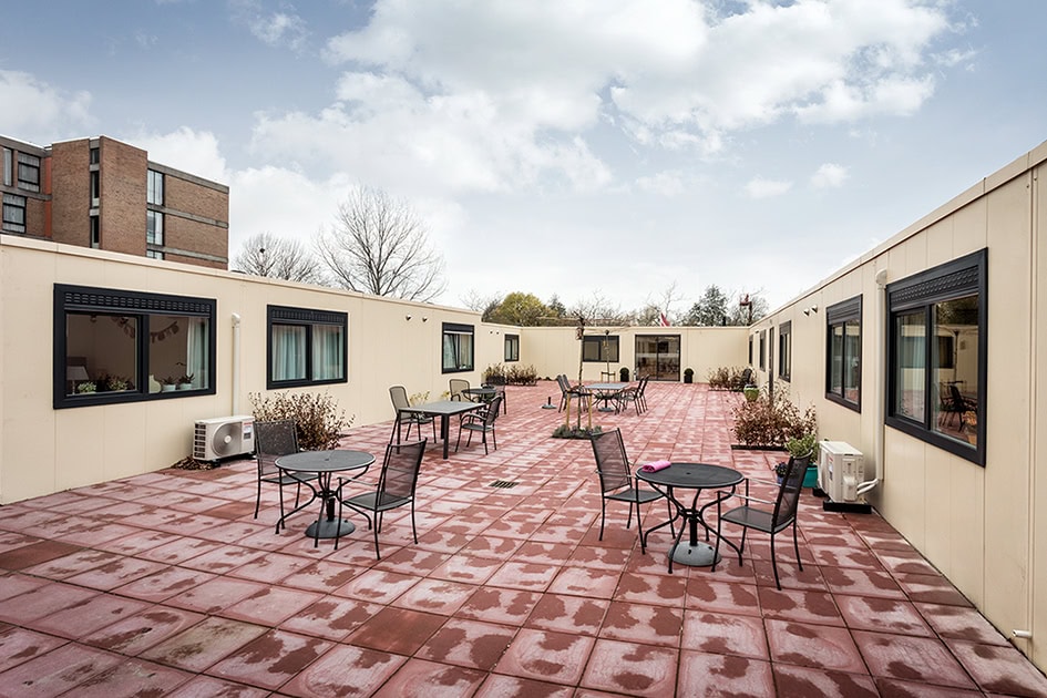 Gezondheidscentrum modulair gebouw van buiten