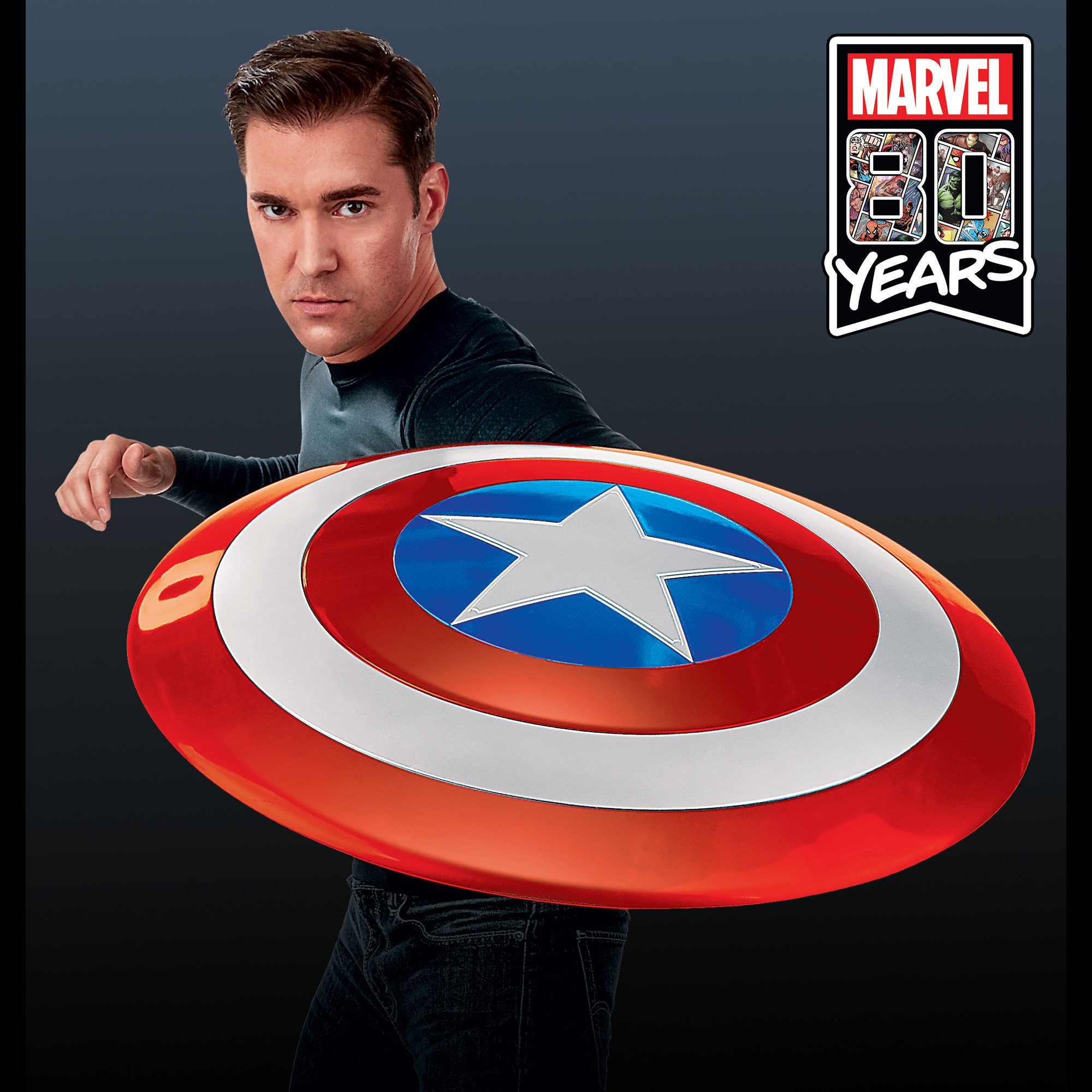 Captain America shield created for Marvel's 80th anniversary celebration