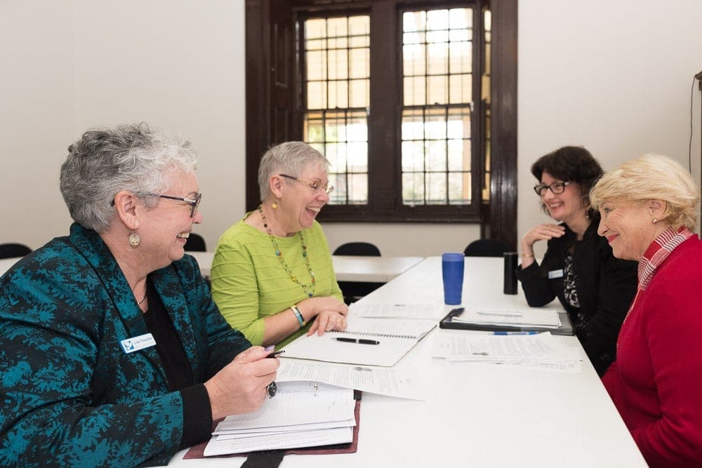 staged funeral celebrant training session