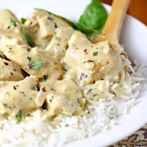 Basil Chicken with Coconut Curry Sauce