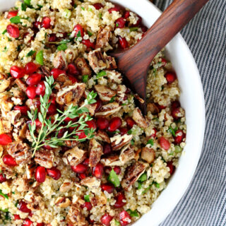 Quinoa Pomegranate Salad with Candied Pecans