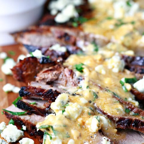 Grilled Flank Steak with Buffalo Blue Cheese Butter