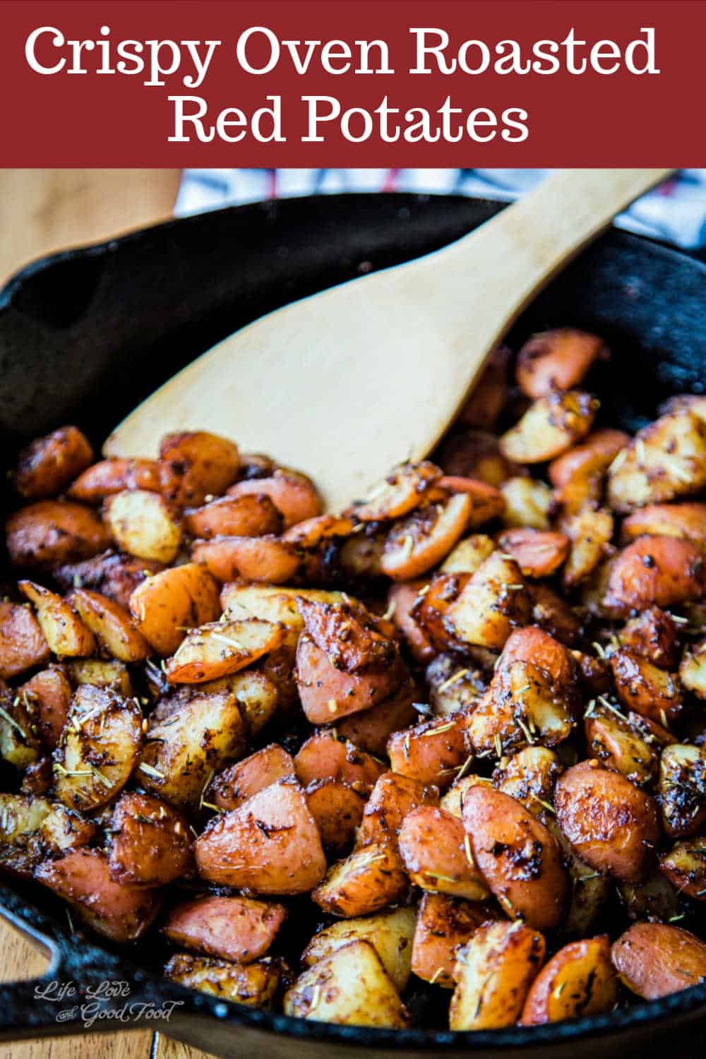 Seasoned with pantry spices like rosemary, thyme, and garlic, these Oven Roasted Red Potatoes are finished at the end with a drizzle of quality aged balsamic vinegar. With this easy recipe, parboil the potatoes first, then roast them for extra crispiness.