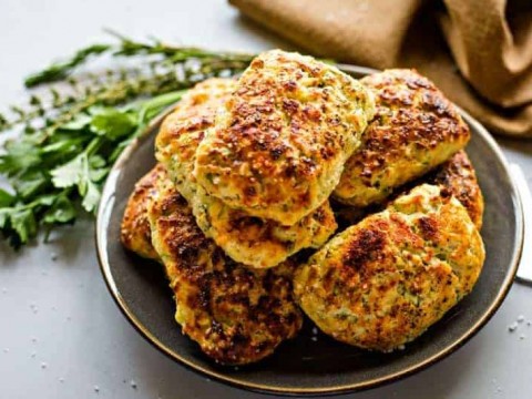 Savory Ricotta Scones on a plate with napkin