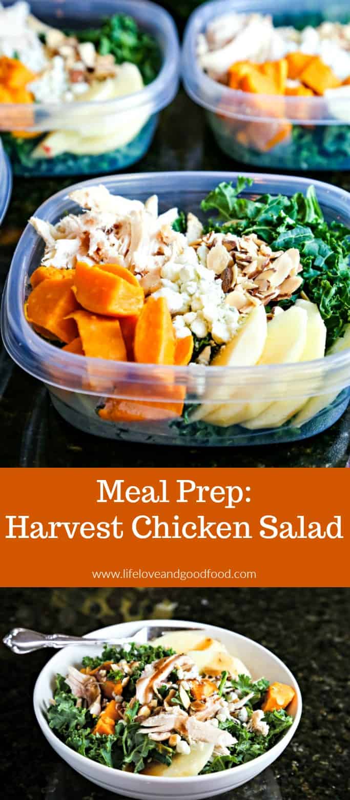 Harvest Chicken Salads: Prep a week's worth of delicious lunches in less than 30 minutes with just a few convenience items! #mealprep #healthylunches #chickensalad
