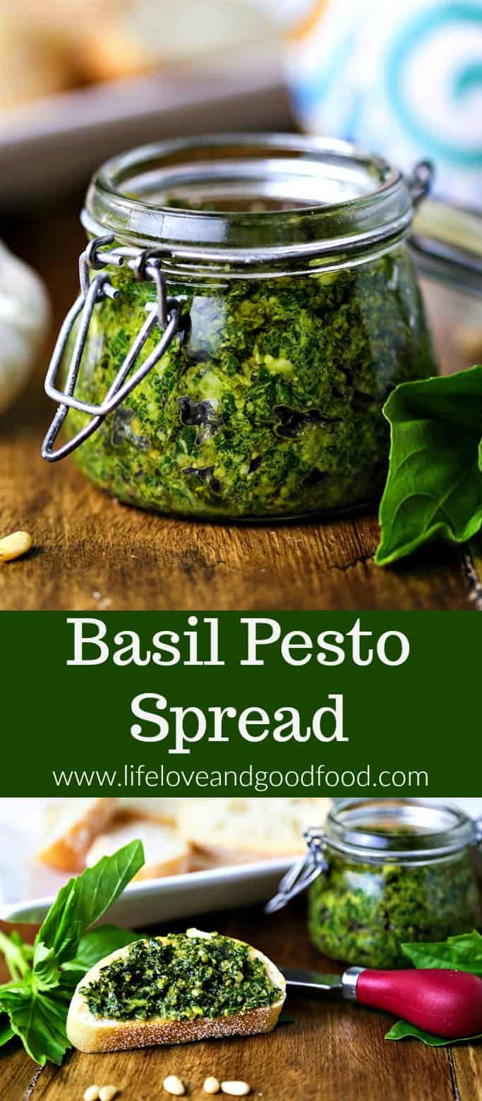 Basil Pesto Spread | Life, Love, and Good Food #appetizer #pesto #basil #Italian #recipe