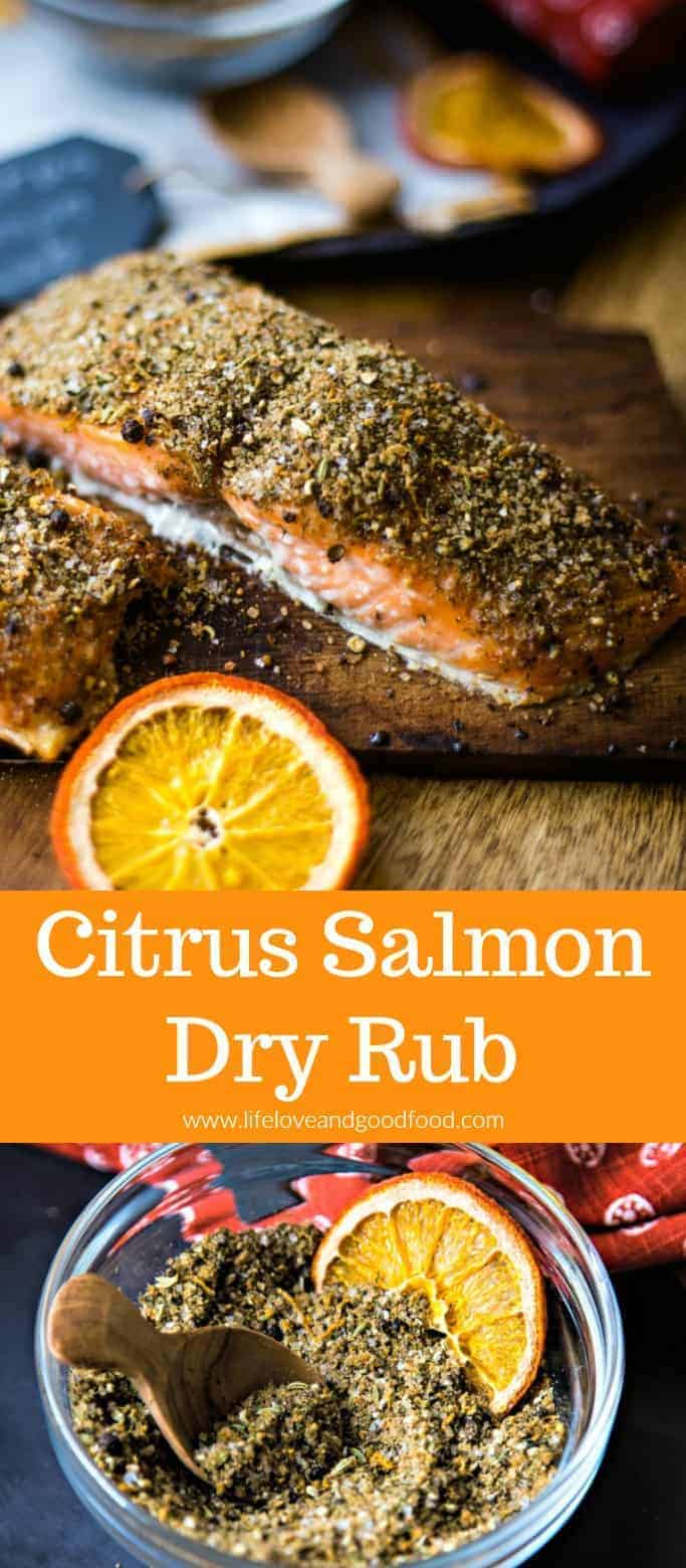 Make this delicious Citrus Salmon Dry Rub with spices easily found in your pantry, and then grill the seasoned salmon on a cedar plank in just 15 minutes! Impressive flavor that's perfect for dinner guests! #dryrub #salmon