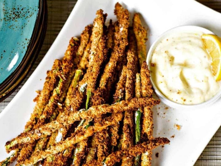 Air Fryer Asparagus Fries with Lemon Aioli