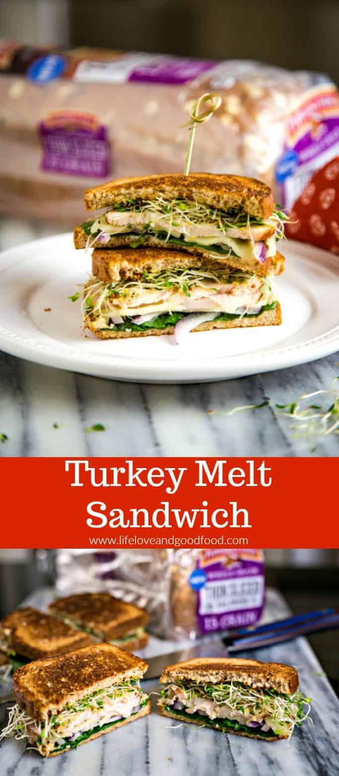 A delicious sandwich stuffed with smoked turkey, veggies, and cheese on Pepperidge Farm® Whole Grain Thin Slice Bread #ad #PepperidgeFarm