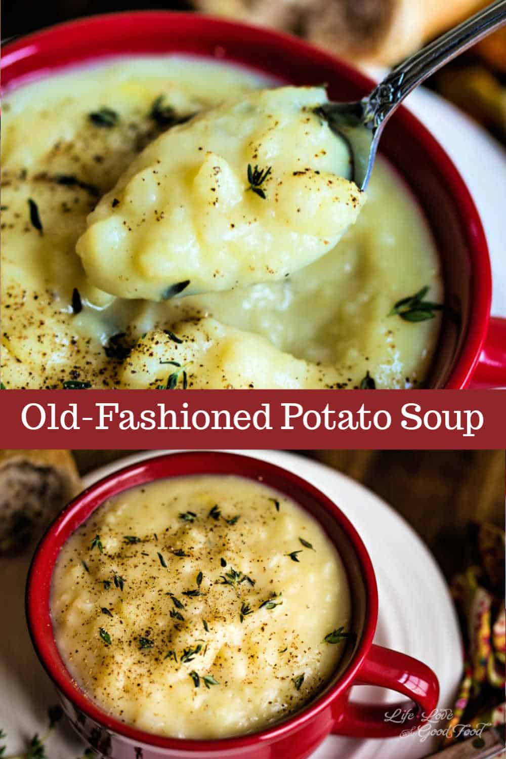 This lightened up version of Old-Fashioned Potato Soup is one creamy, delicious bowl of comfort food that won’t leave you feeling guilty. Made from scratch and flavored with yellow onions sautéed in butter, this easy potato soup recipe only takes 30 minutes start to finish.