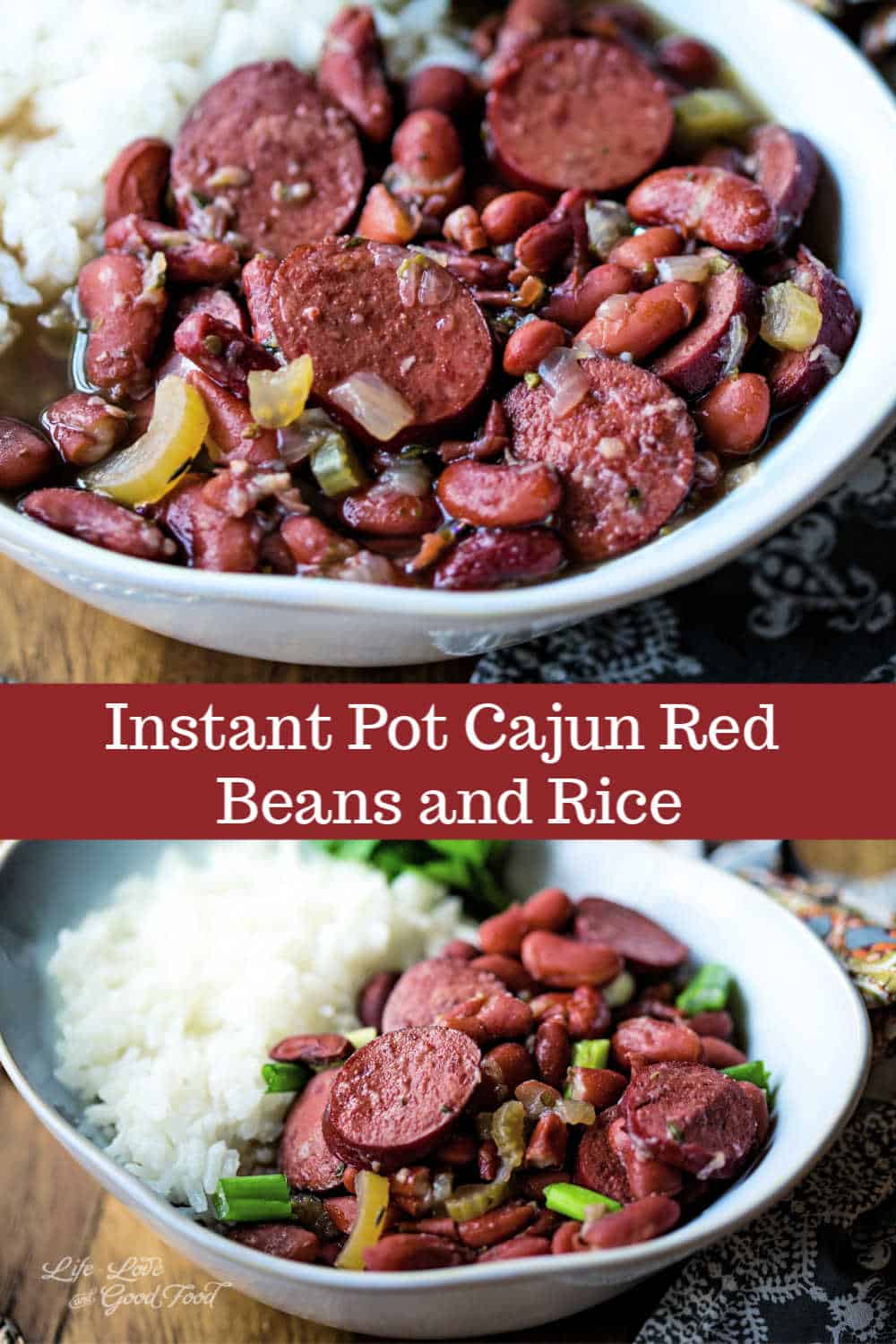 Pressure Cooker Red Beans and Rice is a delicious one-pot pantry meal that’s easy on your budget. Flavored with onions, celery, garlic, and Creole spices, this easy recipe can be made with any type of smoked sausage like kielbasa or andouille. You may also omit the sausage all together to make a tasty vegetarian red beans and rice.