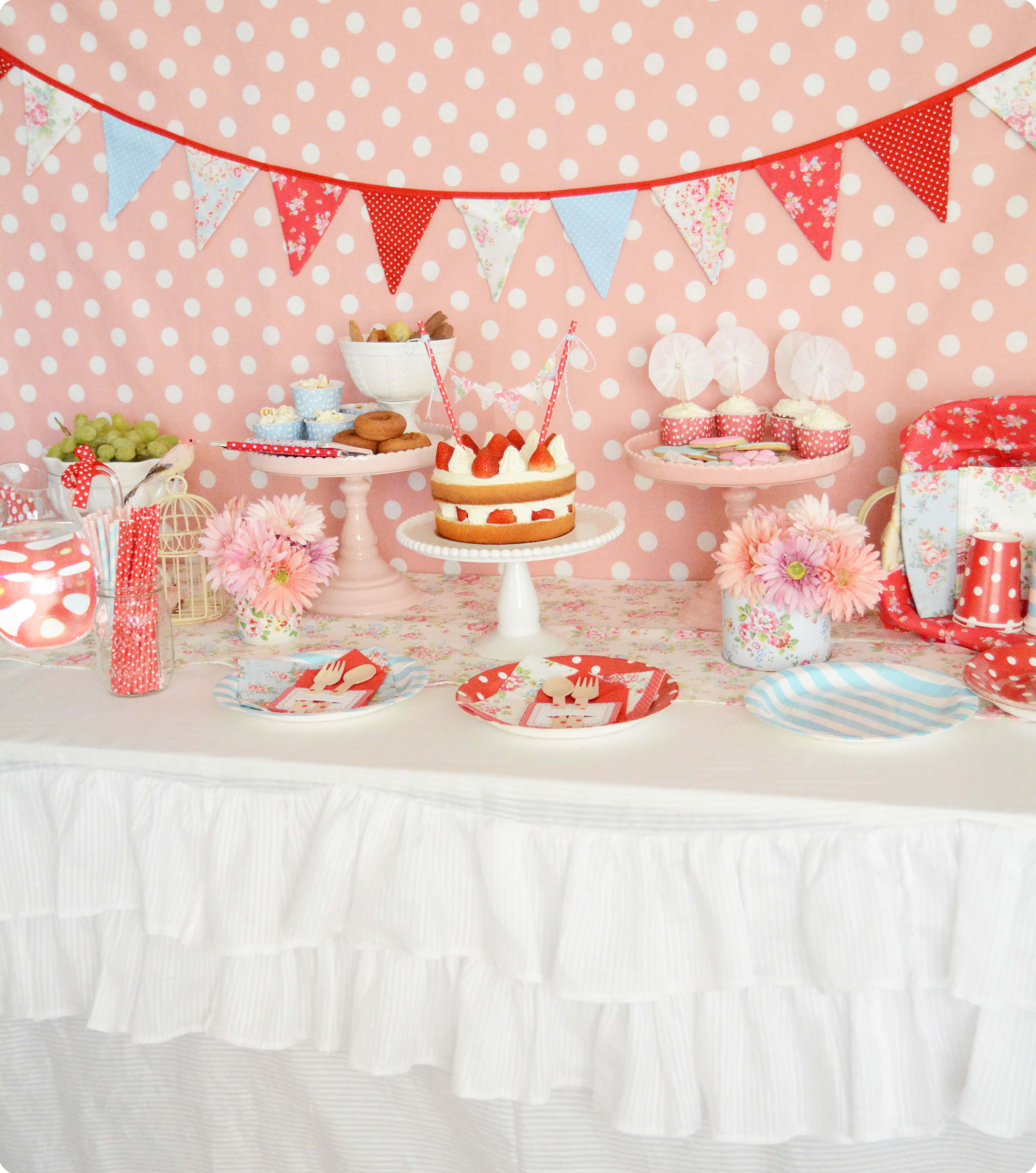 ポップカラーのキャスキッドソン風お誕生日会 : Cath Kidston Themed Party