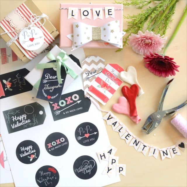 バレンタイン ギフトタグプリンタブル : Valentine’s day wrapping printable