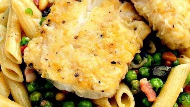 Cod with Bacon Pasta is a very quick and easy recipe, with great flavour and that bacon goes so well!