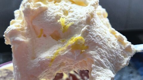Lemon Whipped Cream, a very quick and easy recipe using fresh whipped cream to give you a sweet and tangy lemon flavour. Great with cakes or in a trifle
