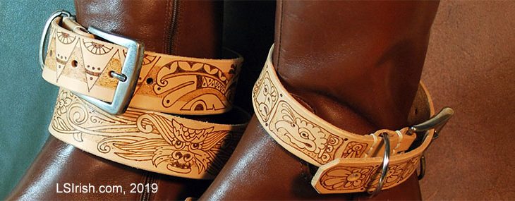 Pyrography Leather Boot Belt Project