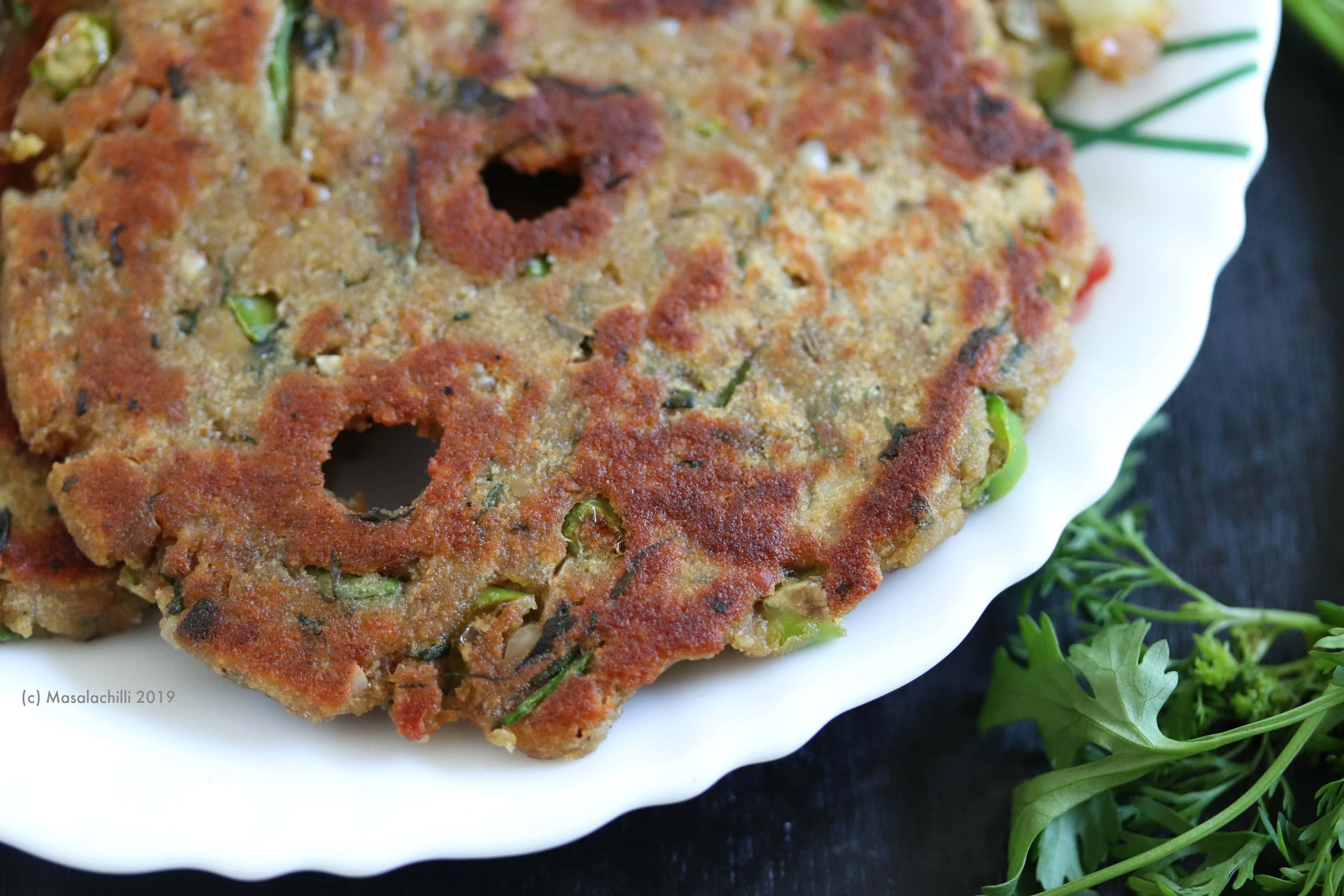 Thalipeeth is a flat bread popular in Maharashtrian Cuisine