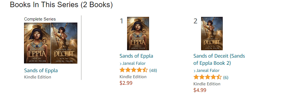 Amazon book cover series example