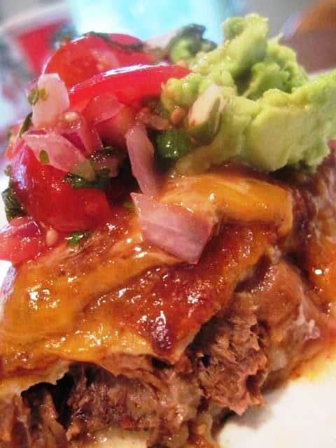 Slow Cooker Shredded Beef Burritos