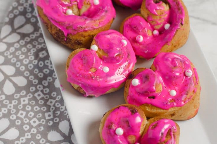 Valentine's Heart Cinnamon Rolls
