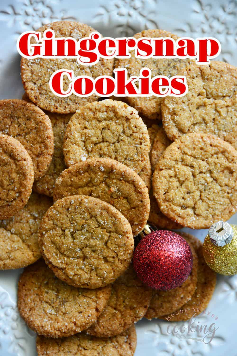 Gingersnap Cookies The rich molasses and bold spices make these easy gingersnap cookies a holiday favorite. The crisp texture and caramelized flavor are a classic that everyone loves! via @Mooreorlesscook