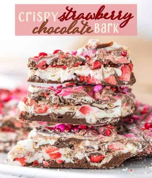 Valentine’s Crispy Strawberry Chocolate Bark Go all out this year and show the ones you love how much you care with this beautifully layered and swirled Valentine’s Crispy Strawberry Chocolate Bark. via @Mooreorlesscook
