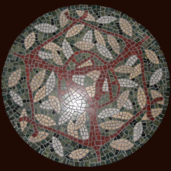 Atelier Mosaïc Concept : guéridon en mosaïque de marbre poli