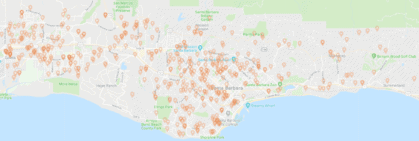 Santa Barbara Cleaning Services Jobs Map