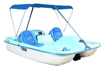 3. Bateau à pédales Pelican Rainbow E-Deluxe, bleu fade / blanc