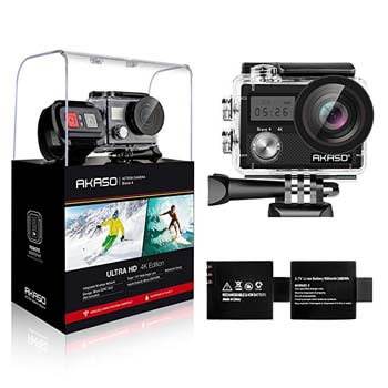 3. AKASO Brave 4 4K 20MP WiFi Action Camera Sony Sensor Ultra HD EIS 30m Underwater Waterproof Camera Remote Underwater Camcorder 2 Batteries Helmet Accessories Kit