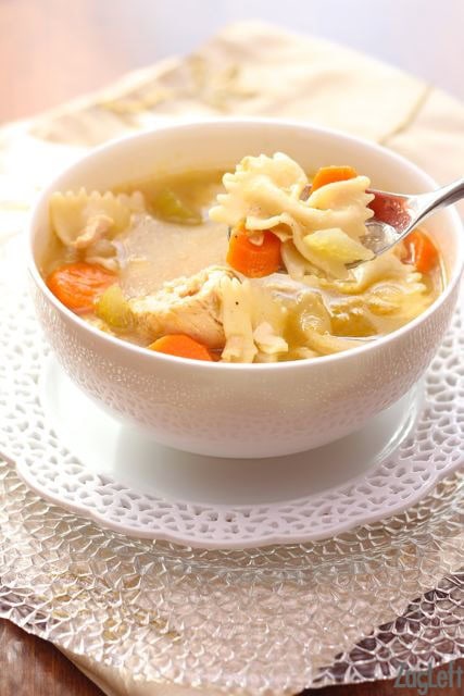 bowl of chicken noodle soup | One Dish Kitchen