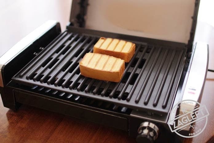 grilling two pieces of pound cake | one dish kitchen