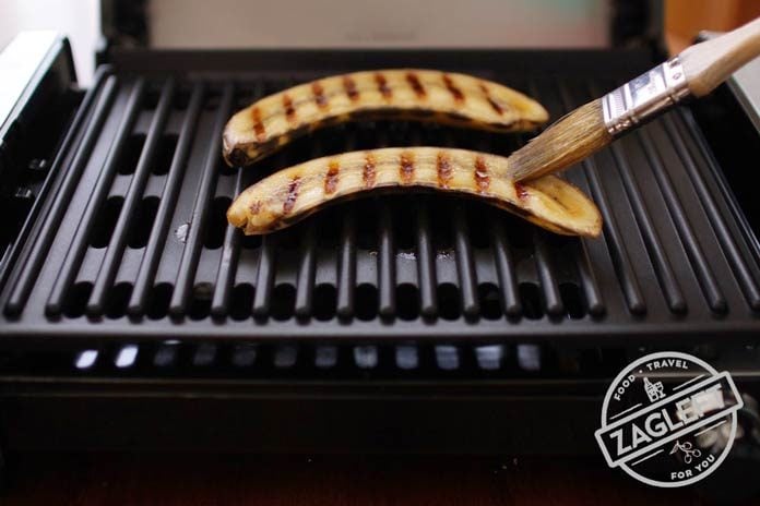 bananas on a grill to go with grilled pound cake | one dish kitchen