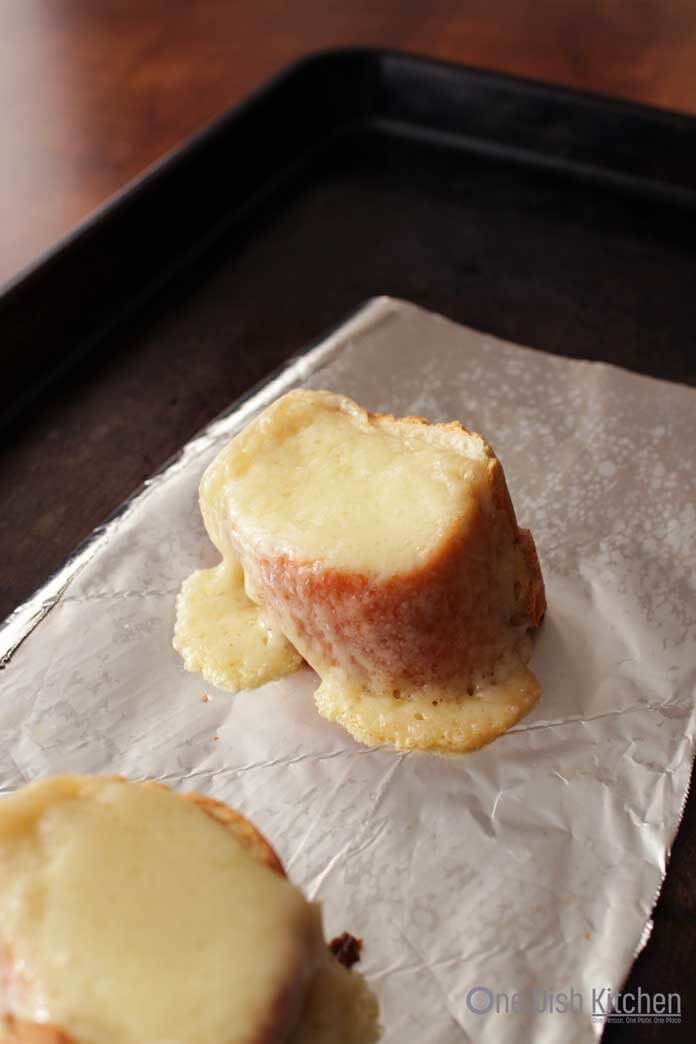 French bread with melted Gruyere for French Onion Soup | One Dish Kitchen